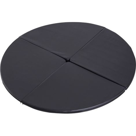 Colchoneta redonda para pole dance 150 cm x 5 cm negra (1/5)