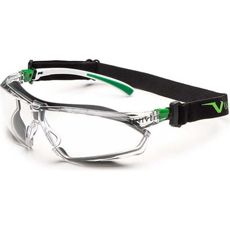 Gafas  de protección  Univet  506  UP  Híbrido  EN  166  EN  170  Montura  blanca  verde  Lente  clara  Policarbonato  -  506UG030000