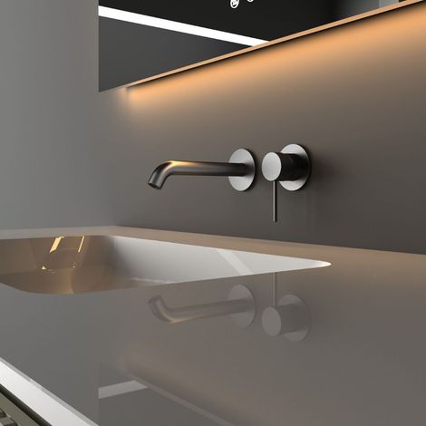 DILECI - Robinet à bec encastré thermostatique couleur gris metalisé (1/5)