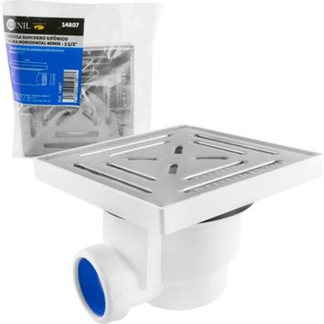 Vanne de puisard à siphon, sortie horizontale 40 mm, réducteur 32 mm, acier inoxydable