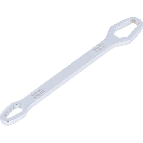 Clé à molette double 8-22mm universelle multifonction, outil à main argenté pour entretien et réparation. (1/5)