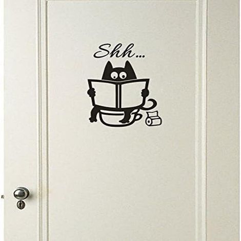 Stickers Muraux Chambre Salon Cuisine Citations Toilette Chat Cartoon Deco Amovible Mur Tv Sticker Murals x 20cm 14cm (1/4)