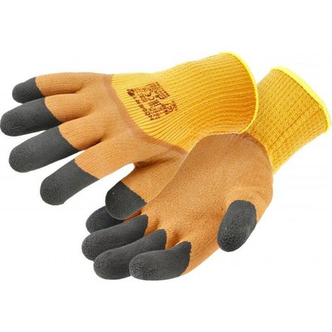 Högert Technik LYCK Handschuhe de schutzbeschichtet de Latex, isoliert, orange, Größe 9, hohe Griffigkeit und Abriebfestigkeit, ideal für anspruchsvolle Arbeitsumgebungen de.