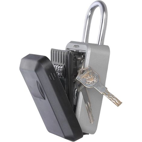 Petit coffre-fort Boîte à clé avec mot de passe, boîte à clé extérieure avec combinaison de 4 chiffres, boîte à code, boîte à serrure de stockage, boîte à mot de passe murale, organisateur (1/5)