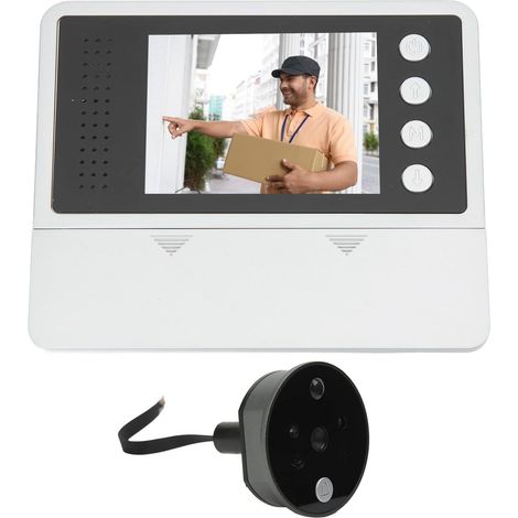 Timbre de seguridad para exteriores con cámara HD, visor digital gran angular, 4 tonos de llamada e intercomunicador bidireccional para apartamentos y hoteles.