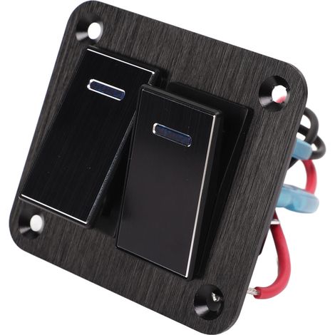 Wasserdichter 2-Wege-Ein/Aus-Wippschalter, 12 V/24 V, blau hinterleuchtetes Aluminiumgehäuse für Auto, Boot, LKW, Wohnmobil (1/5)