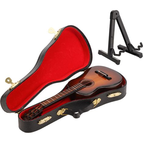 Modèle de Guitare Miniature en Bois de Tilleul, Décoration Électrique pour Intérieur - 20 cm (1/5)