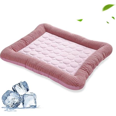 Lit rafraîchissant pour chiens et chats, tapis rafraîchissant pour dormir en été, rose (1/5)