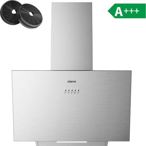 CIARRA CD6762AS A+++ 650m³/h Kopffreie Schräghaube Dunstabzugshaube 60cm Umluft mit CBCF003 Aktivkohlefilter Abluft Abzugshaube Umlufthaube Edelstahl Silber (1/5)