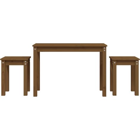 Maison Exclusive - Mesas apilables 3 piezas madera maciza de pino