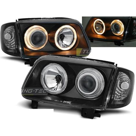 Paire de feux phares VW Polo 6N2 99-01 angel eyes noir-27362040 (1/2)