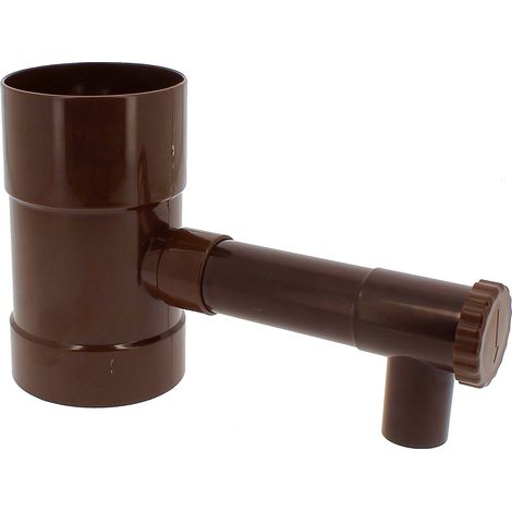 Récupérateur d'eau de pluie marron pour gouttière 100 mm (1/4)