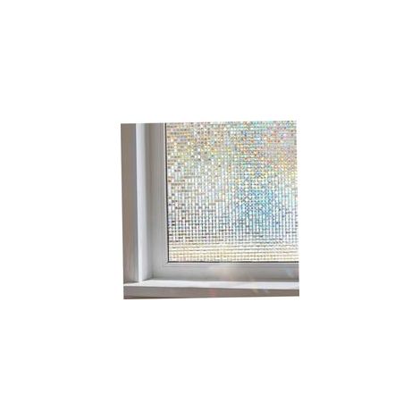 Film de glaçage pour fenêtre Cube en mosaïque 3D en PVC de 79x24 Pouces, Film fenêtre givré Non adhésif pour la confidentialité, Verre dépoli décoratif pour Le Bureau à Domicile (1/5)