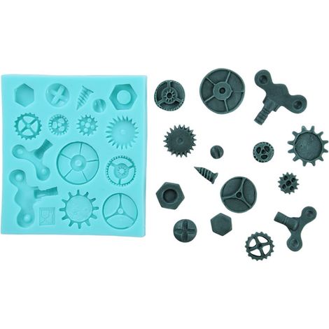 Molde de silicona para piezas de engranajes de relojes de pasta de azúcar (1/2)