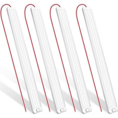 12-V-LED-Lichtleiste, 42 cm, 1000 lm, 10 W, 228 LEDs, superhelle weiße LED-Leiste, 4 Stück (1/5)