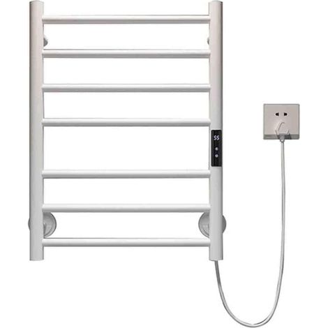 Sèche-serviettes électrique, sèche-serviettes 7 barres, sèche-serviettes mural intelligent pour salle de bain avec chauffage électrique et température constante (1/4)