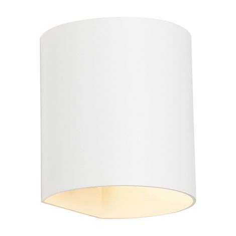 QAZQA Moderno Lámpara de pared inteligente blanca con Wifi G9 - Sabbio Aluminio Cilíndra Adecuado para LED Max. 1 x 2.5 Watt