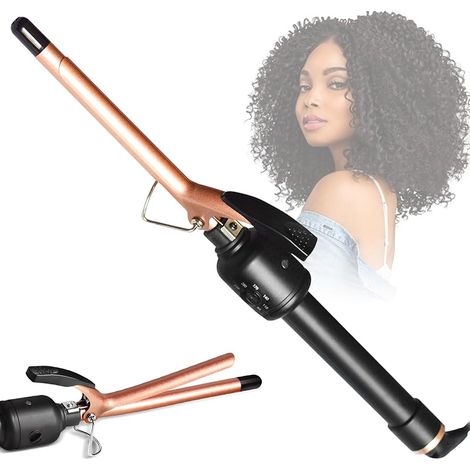 Fer à Friser Fin, Fer à Boucler Ultra-fin 9mm en Céramique avec La Température Réglable (80 ℃ -230 ℃), Petites Boucleur, Pince à Frisere, Pour Les Cheveux Courts Moyens Longs