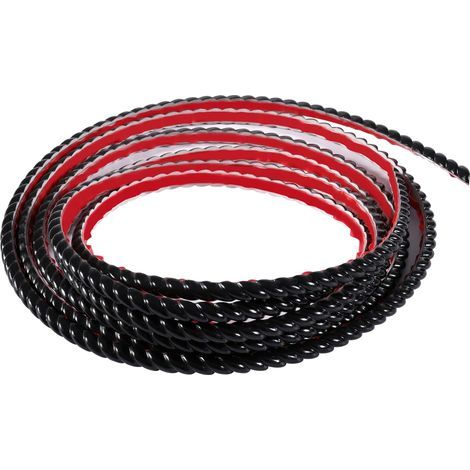 5M Bande Décorative Adhésive PVC, Bordure de Papier Peint Carrelage, Décoration pour Cadre de Miroir(12mm,Noir) (1/5)