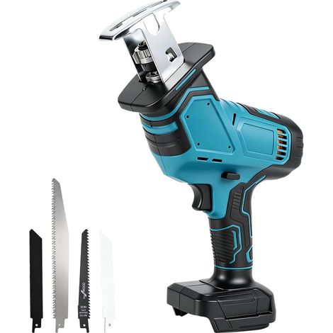Akku Säbelsäge kompatibel mit Makita 18V, 0–2700 U/min mit variabler Hubzahl, Akku-Holzsäge inkl. 4 Sägeblättern zum Schneiden von Metall, Holz und PVC (1/5)