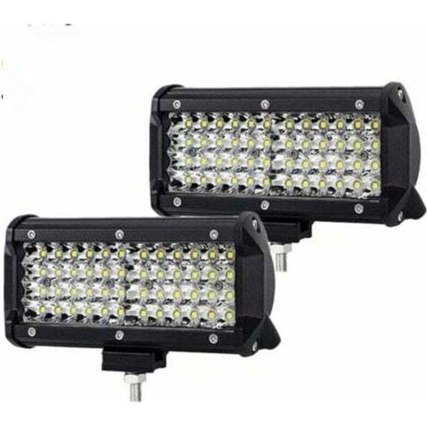 LED-Arbeitsleuchte für Traktor, 144 W, 16.5 cm, Auto-LED-Strahler, 12-24 V, Streifen-LED-Arbeitsleuchte, wasserdicht, IP67, LED-Arbeitsleuchte für 4X4, Auto, LKW, SUV, Boot, 2 Stück (1/3)