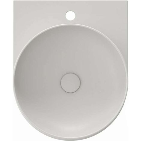 Ravak Yard - Lavabo 41x50 cm, sin rebosadero, orificio para grifería, Smoke Grey XJX0O240000 (1/5)
