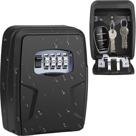 Boîte à Clé, Key Lock Box avec Code à 4 Chiffres, Extérieur Étanche Métal Boîte à Clé Sécurisée, Combinaison Clés Stockage Boîte de Verrouillage, pour Maison Garage à L'école (1/5)