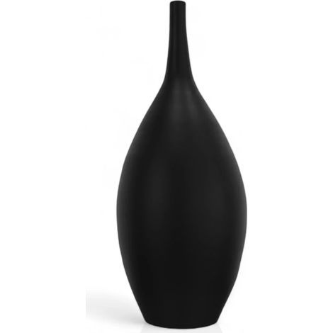 Vase décoratif haut en céramique noire Sevilla - 47 cm, finition mate (1/5)