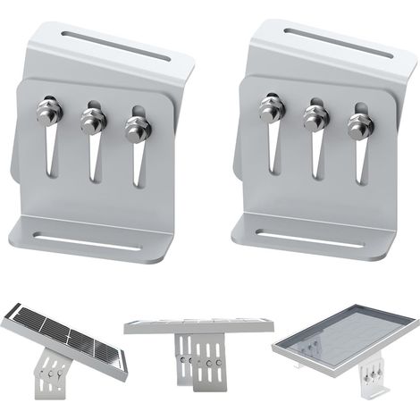 Lot de 4 paires de supports de montage inclinables réglables pour panneau solaire en aluminium à hauteur flexible pour camping-car, remorques, bateaux, yachts, toit, mur et systèmes hors (1/5)