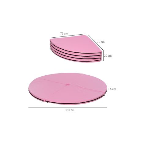 Tapis de pole dance rose rond en plastique épais de 5 cm avec surface amortissante pour entraînement, gymnastique et yoga (1/5)