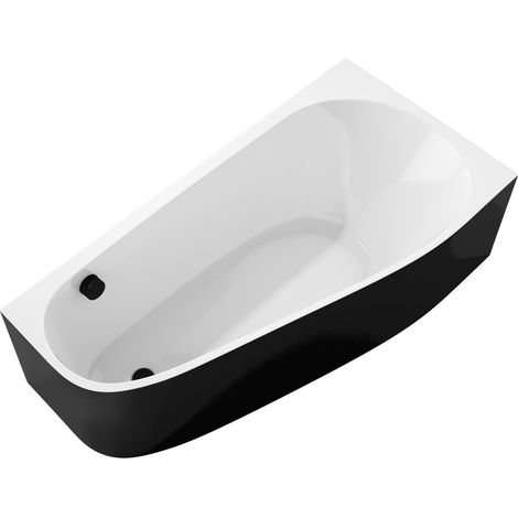 PROJEKTA R MONOLITH Baignoire d'angle 156x77x60cm, blanc/noir (1/3)
