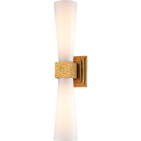 Elstead Kristy Applique murale contemporaine Up & Down, effet vieilli, 3 000 K, IP44, 2 ampoules G9