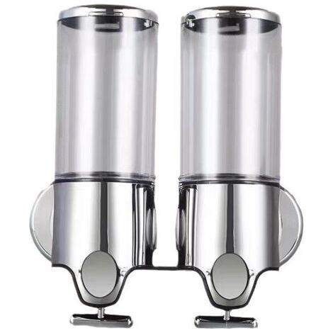 Lot de 2 distributeurs de savon mural de 500 ml - Distributeur de savon manuel pour désinfectant - Distributeur de shampooing et de gel douche pour toilettes, salle de bain, cuisine, hôtel, bureau (1/2)
