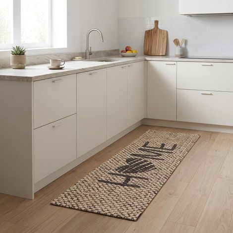vidaXL Alfombra de cocina Hogar beige 150 x 45 cm 100% Poliamida (1/4)