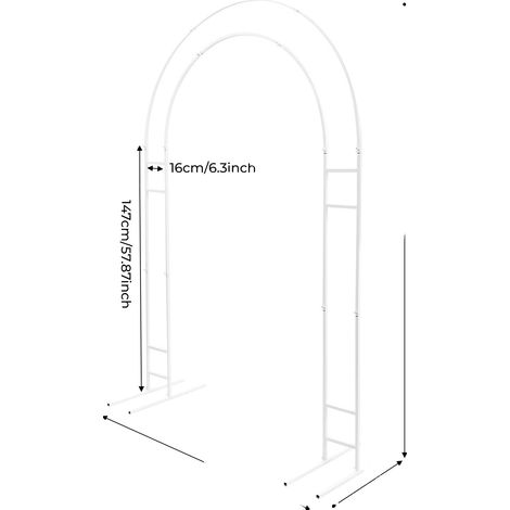 Support de toile, conception à double tube, construction en acier durable, BLANC, M (1/2)