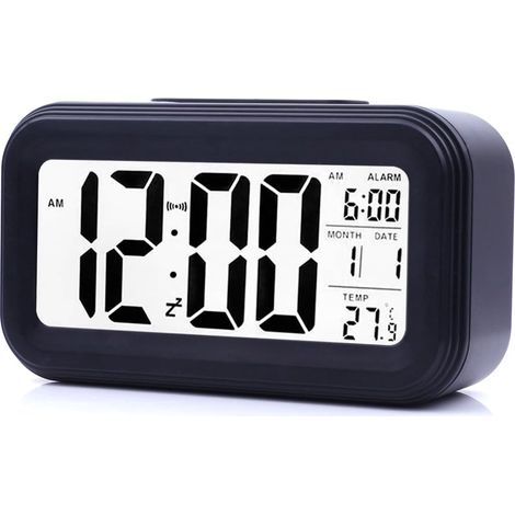 Horloge électronique avec affichage LED (noir)