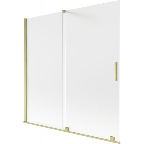 Mexen Velar mampara de ducha de 2 hojas correderas 160 x 150 cm, escarchado, dorado cepillado - 896-160-000-31-55 (1/2)