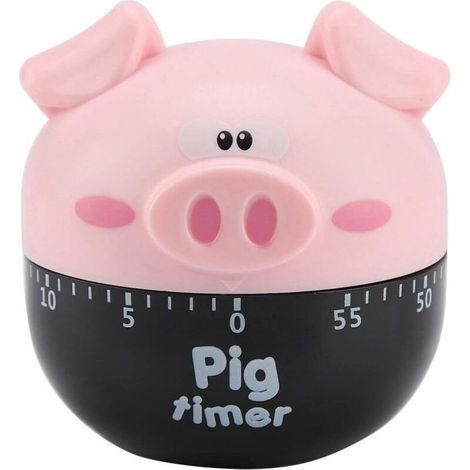 Minuterie-Mignon Compteurs Cartoon Pig minuteries mécaniques for l'outil de synchronisation de Cuisson (Couleur : Rose) (1/4)