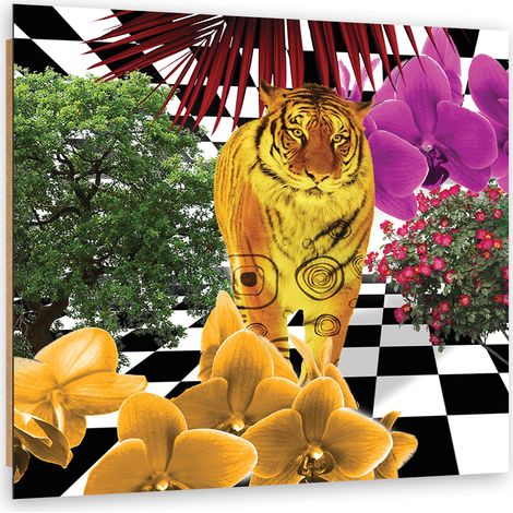 Quadro deco panel, Tigre colorata - 50x50 (1/5)