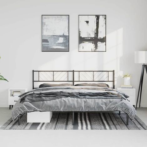 vidaXL Estructura cama sin colchón con cabecero metal negro 183x213 cm (1/5)
