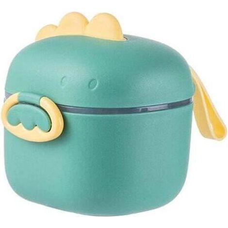Distributore di latte in polvere, contenitore portatile per latte in polvere con scomparto per il cucchiaio, coperchio ermetico, contenitore per alimenti per bambini, verde dinosauro, S (1/4)