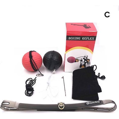 Ensemble de balles de réflexes de boxe sur ficelle - Balles d'entraînement pour la vitesse, la réaction œil-main et la coordination - Style C (1/5)