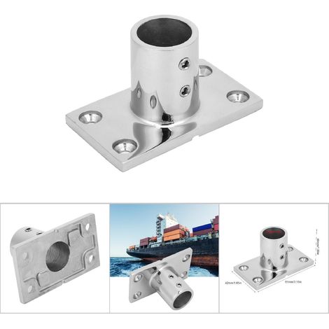Support de rambarde marine en acier inoxydable 316 à 90 degrés, base rectangulaire pour bateau