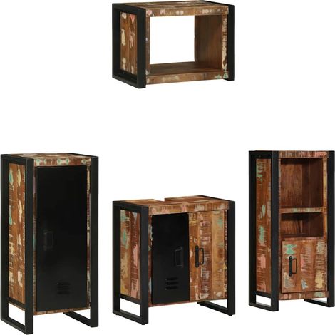 Maison Exclusive - Badezimmermöbel-Set mit Regal 4 pcs Massives u