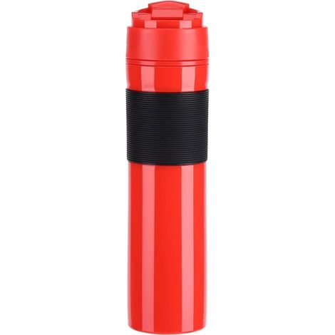 Machine à Café Espresso Portable Cafetière de Voyage à Filtre 350ml Bouteille Coffee Press Service à Thé et à Café Actionnée Manuellement (rouge) (1/5)