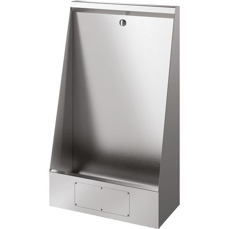 Rainure pour urinoir Delabie LP, fixation au sol, longueur 1200 mm, raccordement haut, acier inoxydable 1.4301 sat