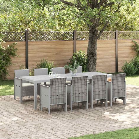 Garten Essgruppe 9 pcs Weiß Polypropylen (1/5)