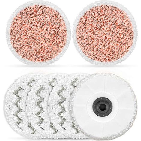 Lot de 6 lingettes de nettoyage 3897A pour aspirateur Bissell SpinWave SmartSteam 3897A : 4 lingettes abrasives et 2 lingettes abrasives, référence 1641112 (1/5)