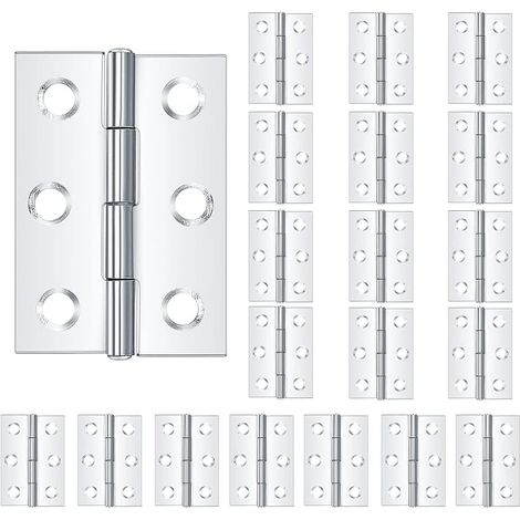 20 Pièces Charnières de Porte Meuble, Charnières en Acier Inoxydable, Paumelles Charnière Connecteurs pour Piano Meubles Armoire Porte Tiroir (1/5)