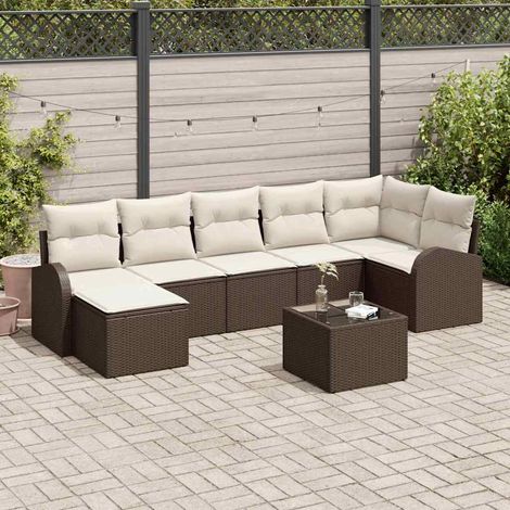 Gartensofa-set 8 Stk. Braun [Synthetisch]: Poly Rattan vidaXL (1/5)